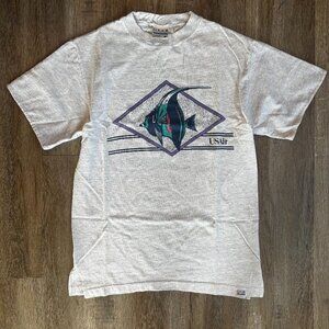 Vintage 90s USAir Moorish Idol Fish T-Shirt - Size Medium